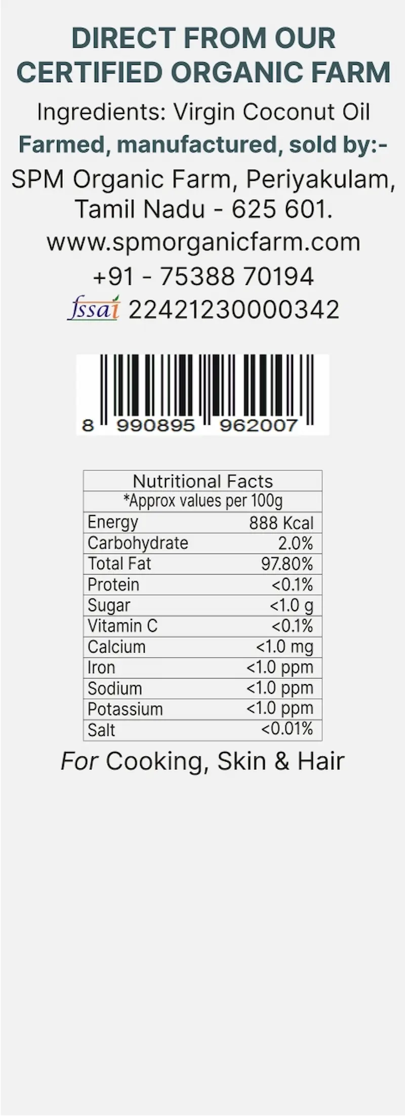 Our contact information and product details